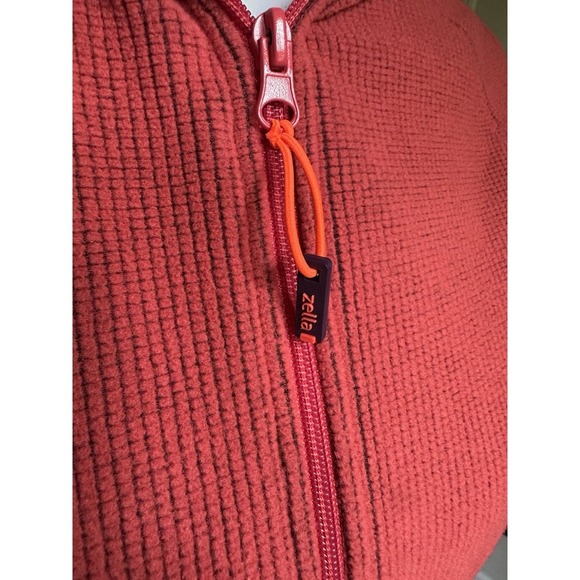 Zella Bright Orange Textured 1/2 Zip Pullover Hoodie Jacket L - Picture 2 of 7